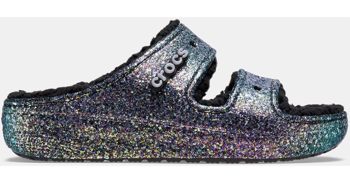 Crocs™ Classic Cozzzy Glitter Sandals The Iconic Exclusive in White