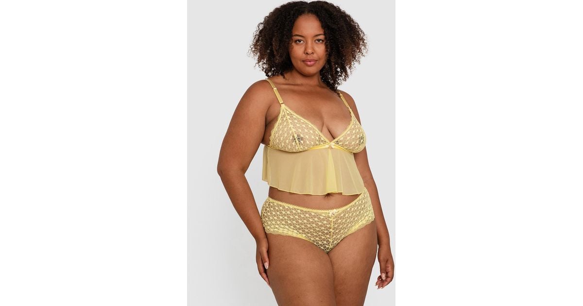 Bras N Things Night Games Sweetheart Cami in Yellow Lyst Australia