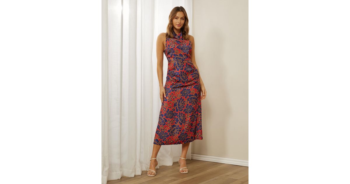 Atmos Here Isla Cowl Neck Dress in Red Lyst Australia
