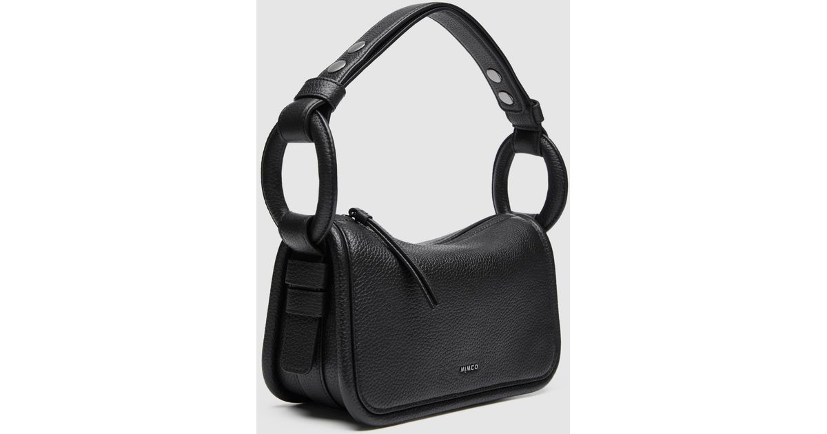 Mimco Leather Contort Shoulder Bag in Black Lyst Australia