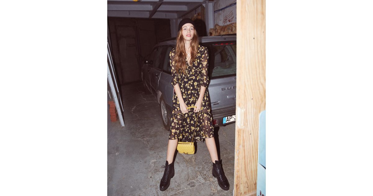 the kooples gold leaf printed maxi