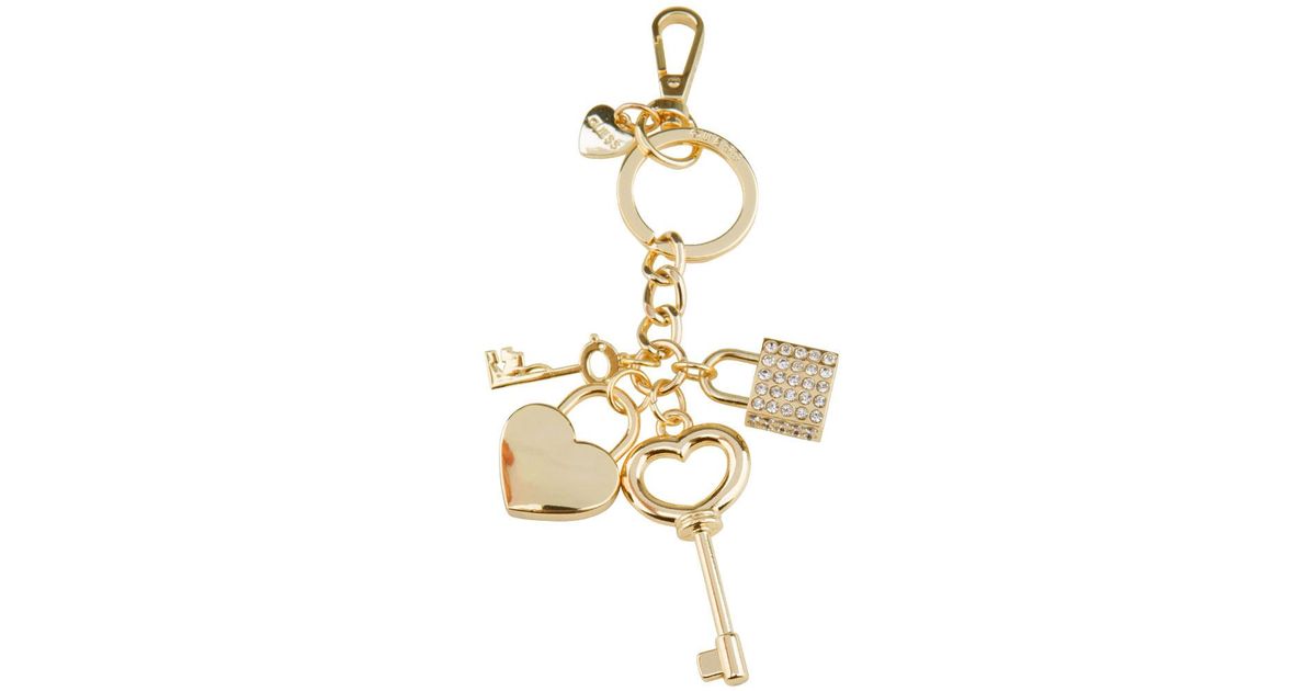 Guess Keychain in Metallic Lyst