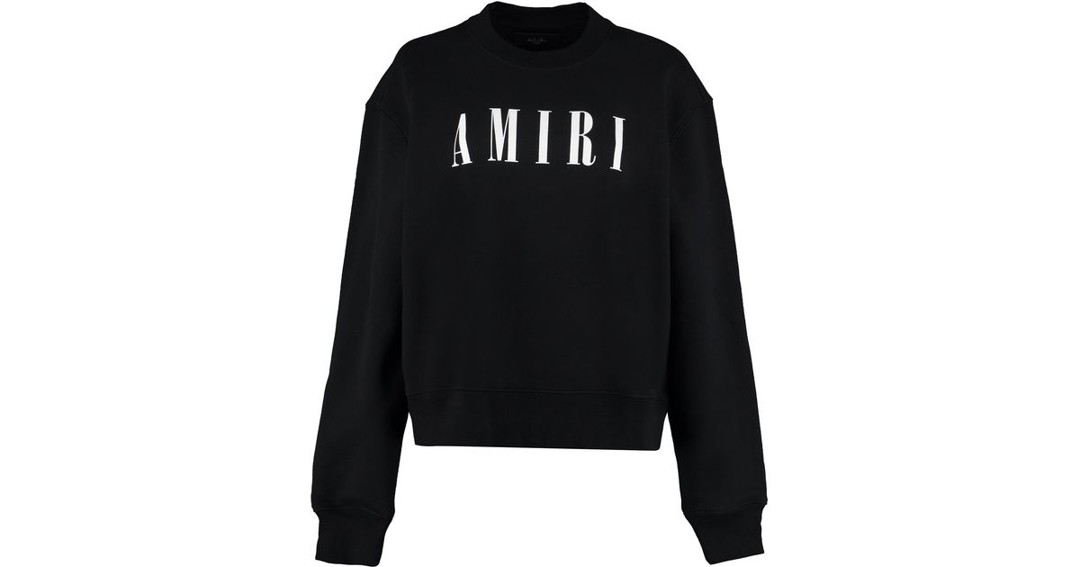 Amiri Cotton Crew-neck Sweatshirt With Logo in Black | Lyst