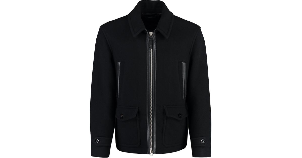 Tom Ford Virgin Wool Jacket in Black for Men | Lyst