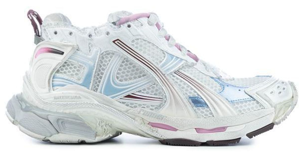 BALENCIAGA 25S SNEAKERS IN WHITE MIX DARK BLUE LEATHER