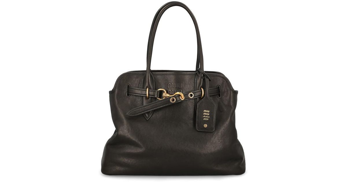 トートバッグ MiuMiu FW25 Miu Miu Bags.. Black (5BB142VOON ACR3F0002) 19672659_44057935_600.jpg