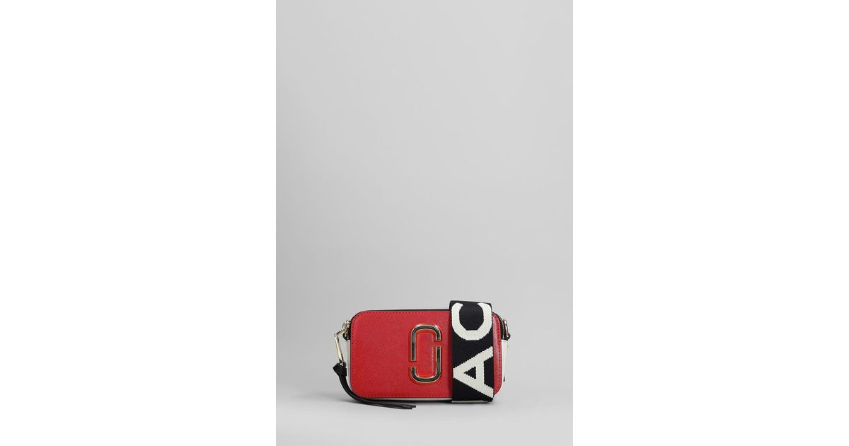 Marc Jacobs Red Leather Snapshot Shoulder Bag Multi
