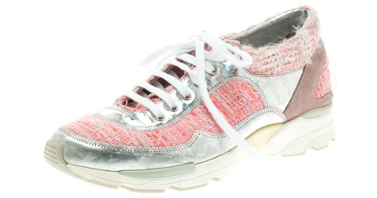 chanel tennis shoes pink
