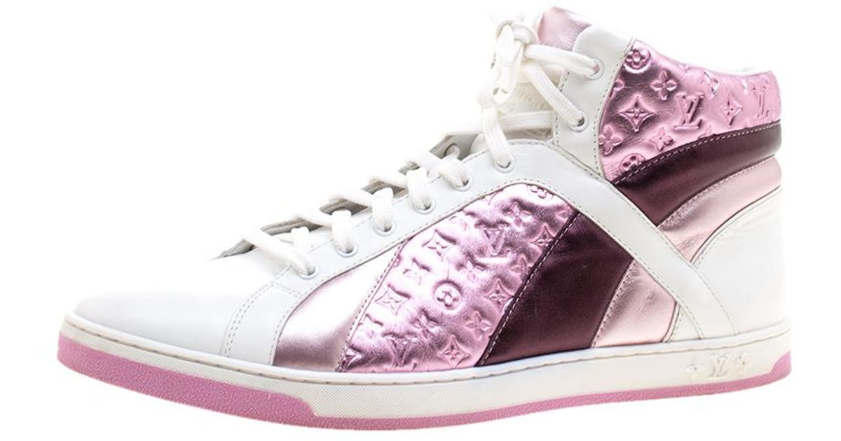louis vuitton pink high top sneakers