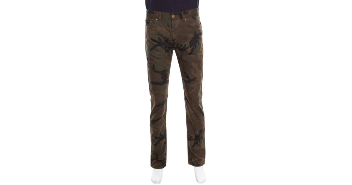 Louis Vuitton Denim X Supreme Camouflage Monogram Jacquard Regular Fit Jeans M in Green for Men ...