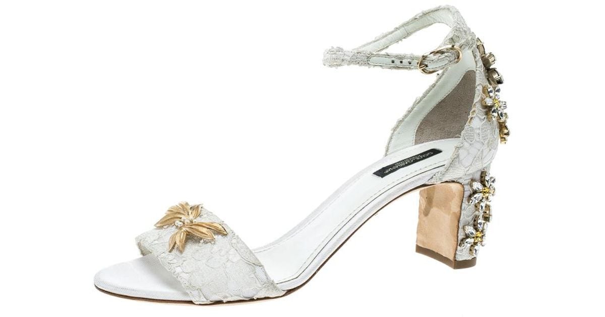 white embellished block heels