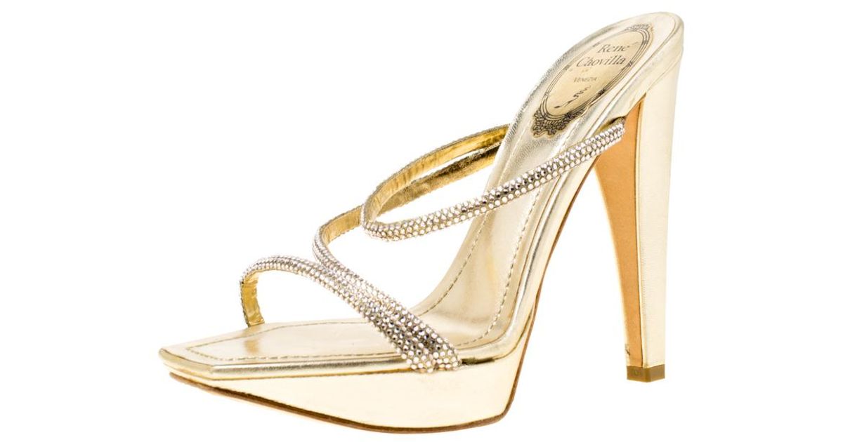 rene caovilla gold sandals