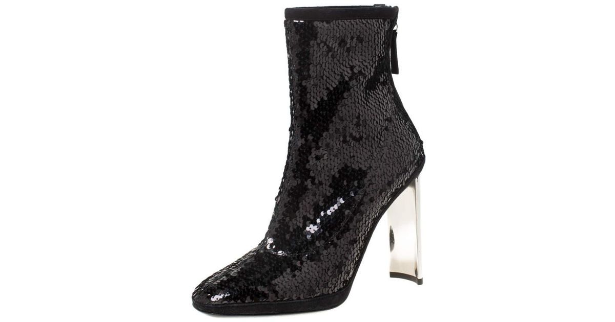 black sparkly ankle boots