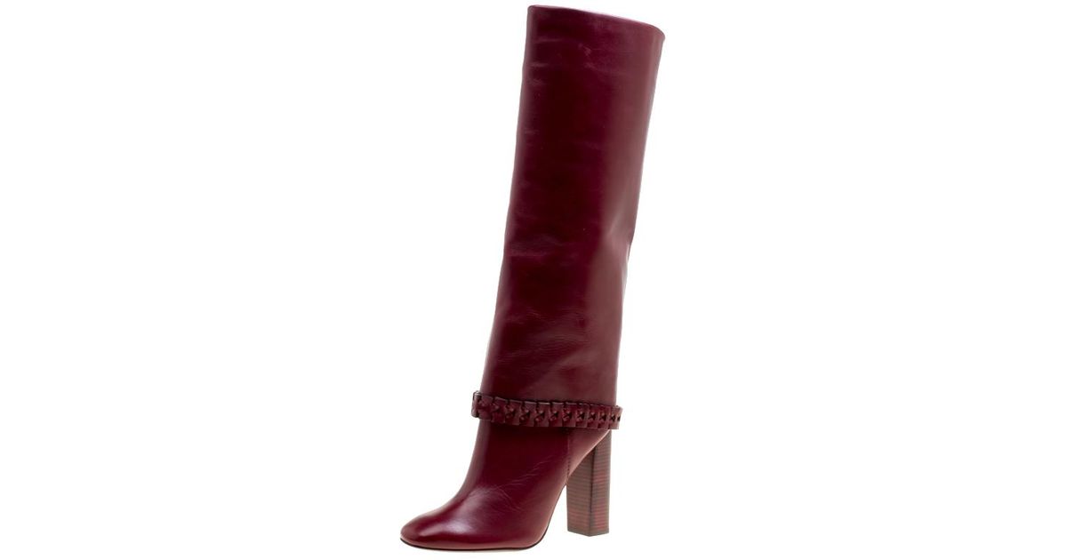 tory burch burgundy boots