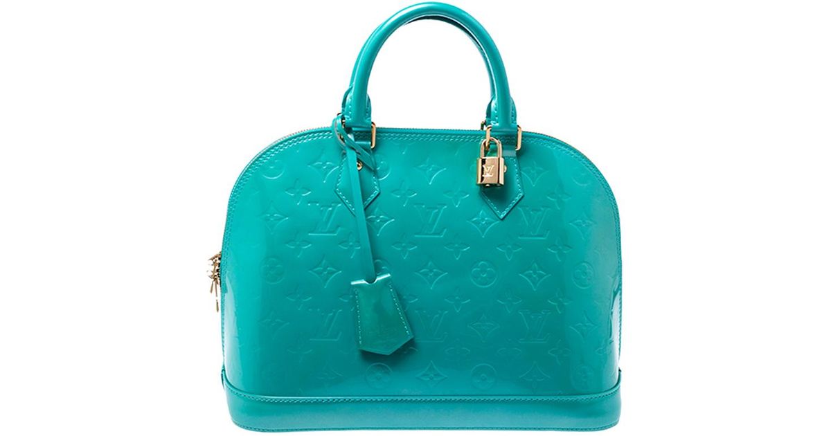 Louis Vuitton Bleu Lagon Monogram Vernis Leather Alma Pm Bag in Blue - Lyst