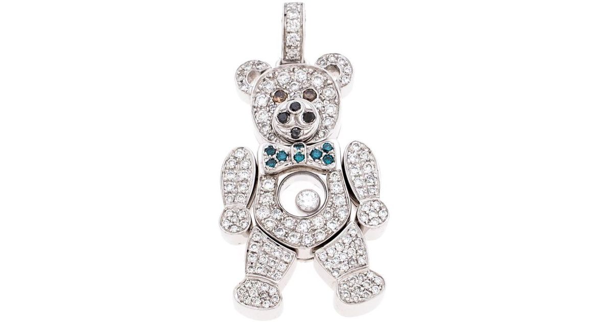 Chopard Happy Diamond 18k White Gold Teddy Bear Pendant In Silver - Chopard Teddy Bear Pendant Chopard Happy Diamond 18k White Gold Teddy Bear Pendant In Silver - Chopard Teddy Bear Pendant