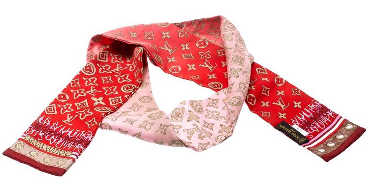 Louis Vuitton Pink Ombre Silk Monogram Map Bandeau - Lyst