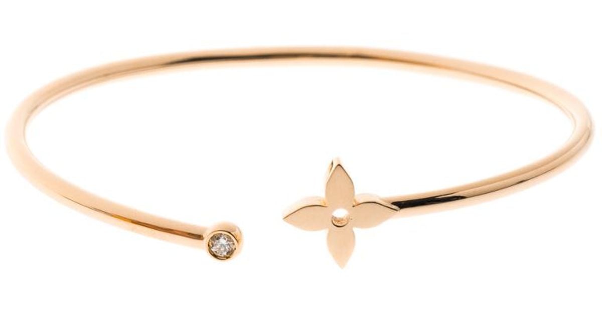 Louis Vuitton Idylle Blossom Diamond 18k Rose Gold Twist Bracelet 16cm in Metallic - Lyst