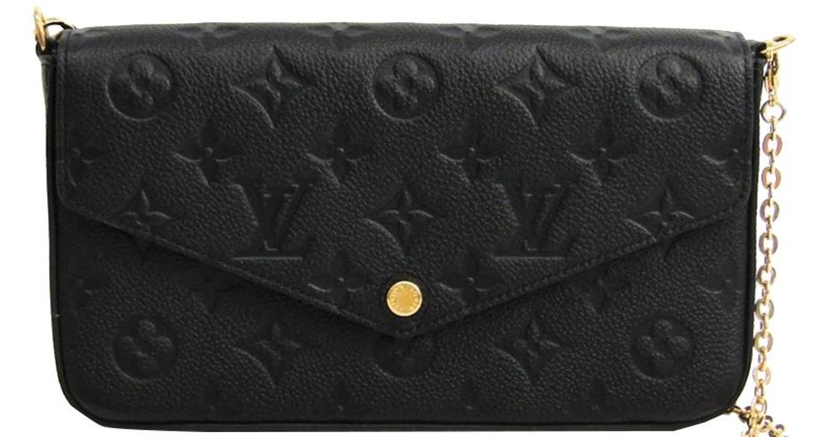 Louis Vuitton Noir Monogram Empreinte Leather Pochette Felicie Bag in Black - Lyst