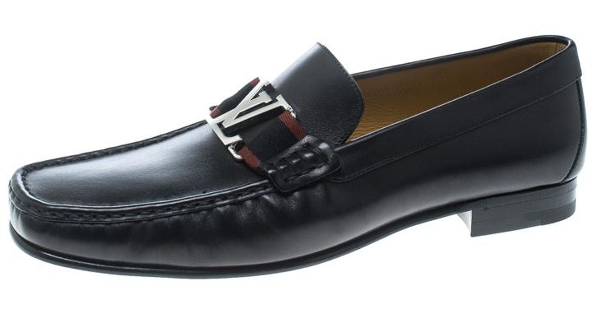 Louis Vuitton Leather Montaigne Loafers in Black for Men - Lyst