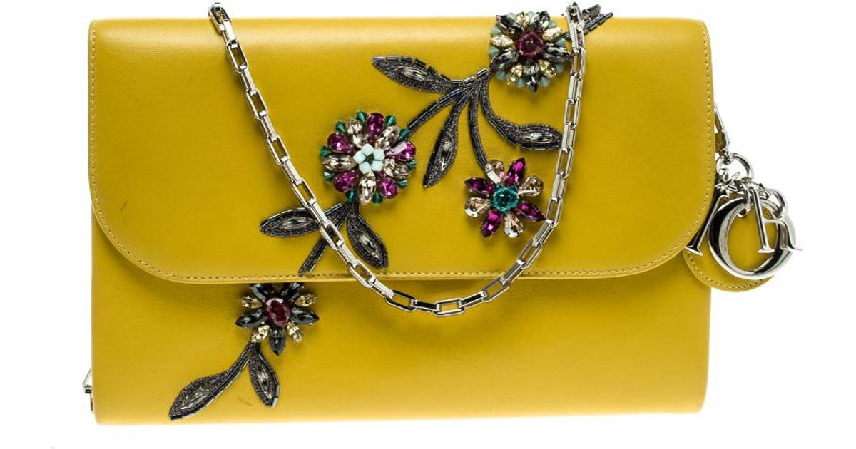 yellow evening bag