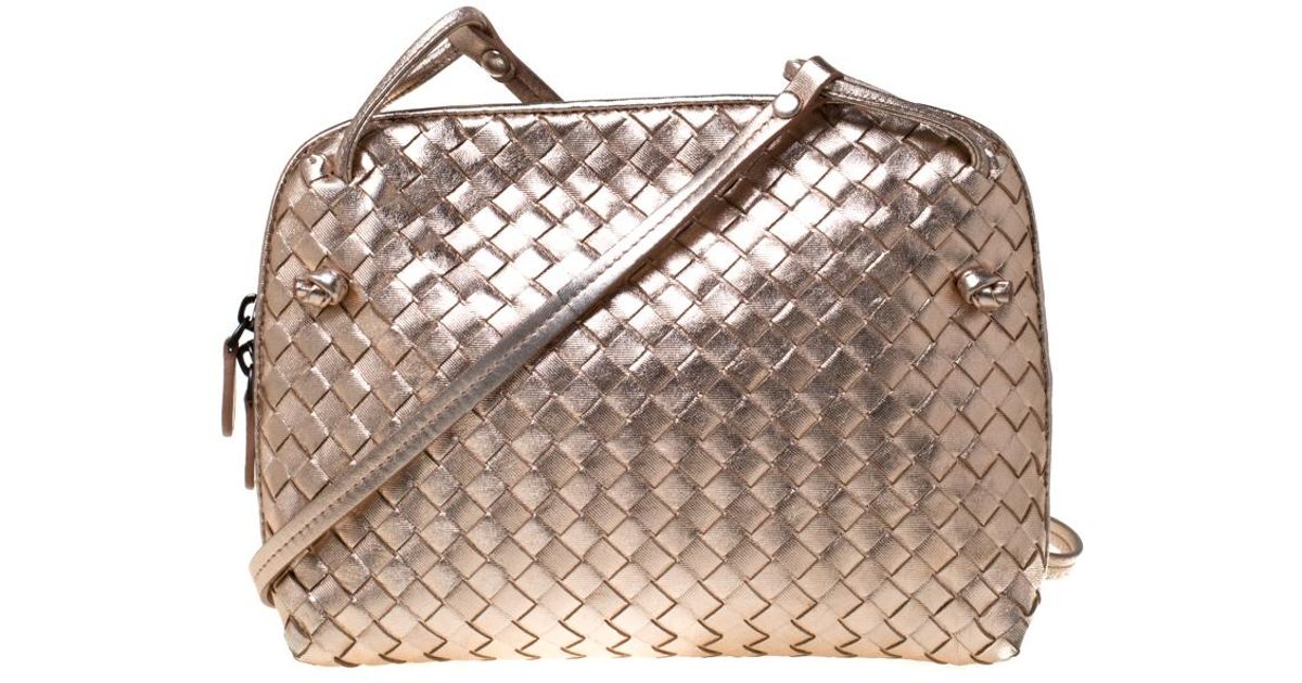 rose gold metallic crossbody bag