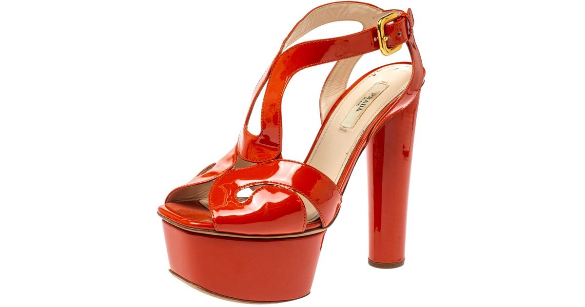 prada orange sandals