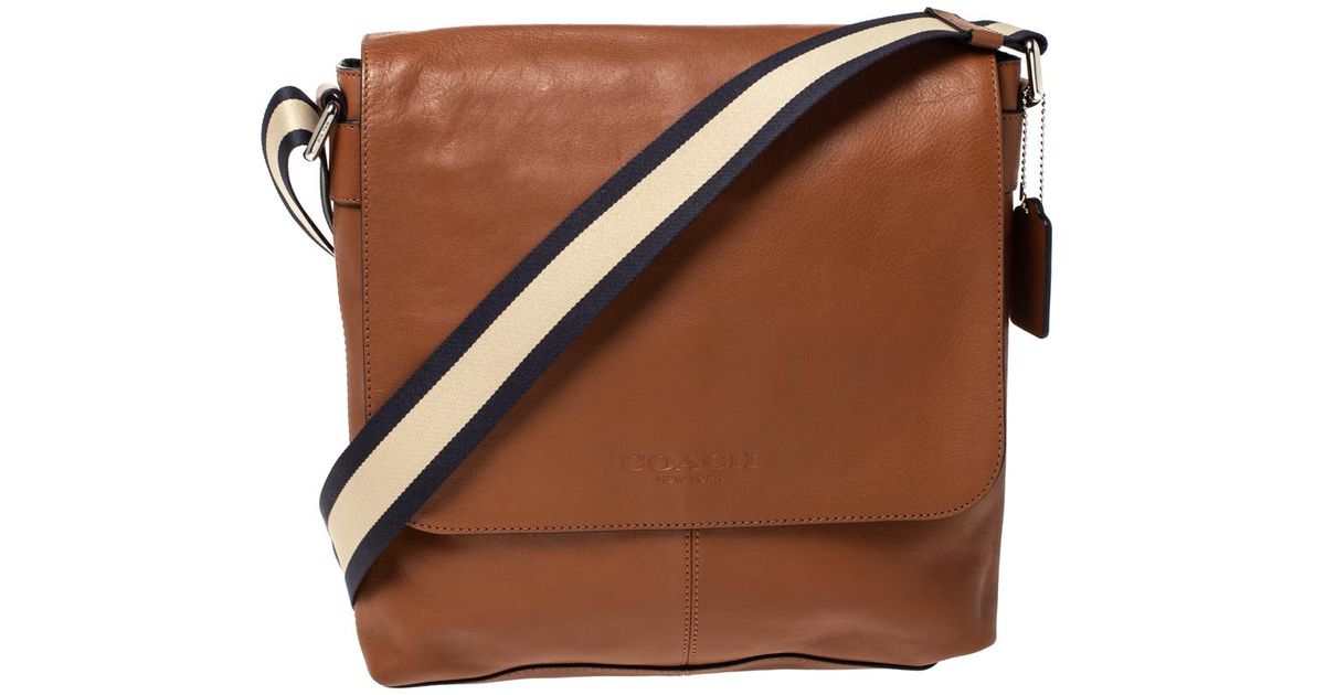 COACH Tan Leather Sullivan Messenger Flap Bag in Brown for Men Lyst