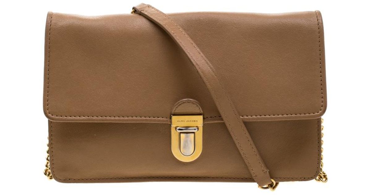 Marc Jacobs Tan Leather Crossbody Bag in Brown - Lyst