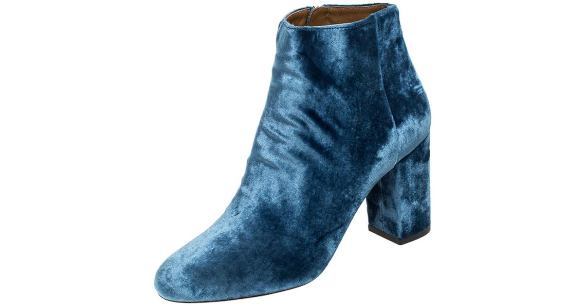 blue velvet boots
