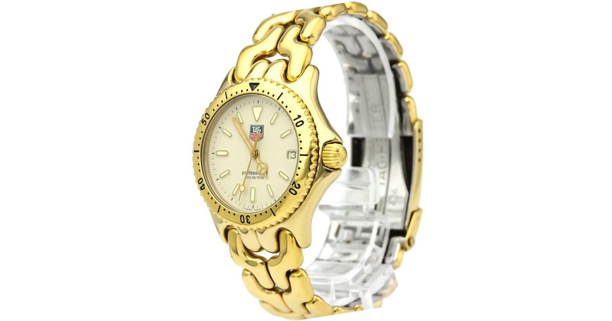 Tag Heuer Yellow Off White Gold Plated Stainless Steel S/el Women's  Wristwatch 34mm