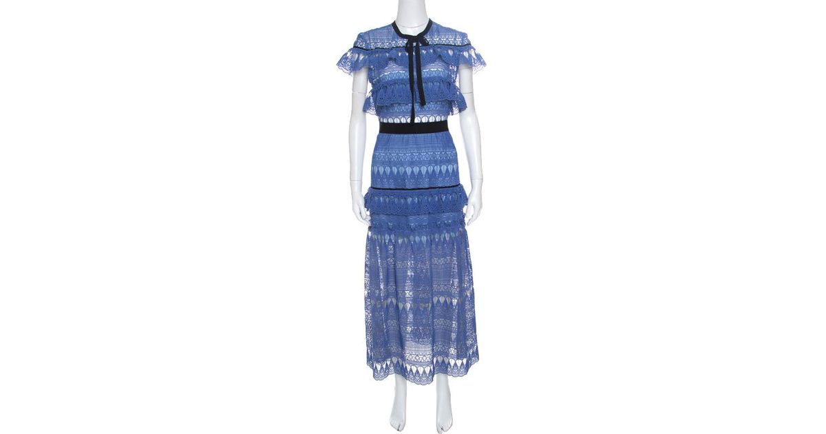 daphne teardrop guipure midi dress