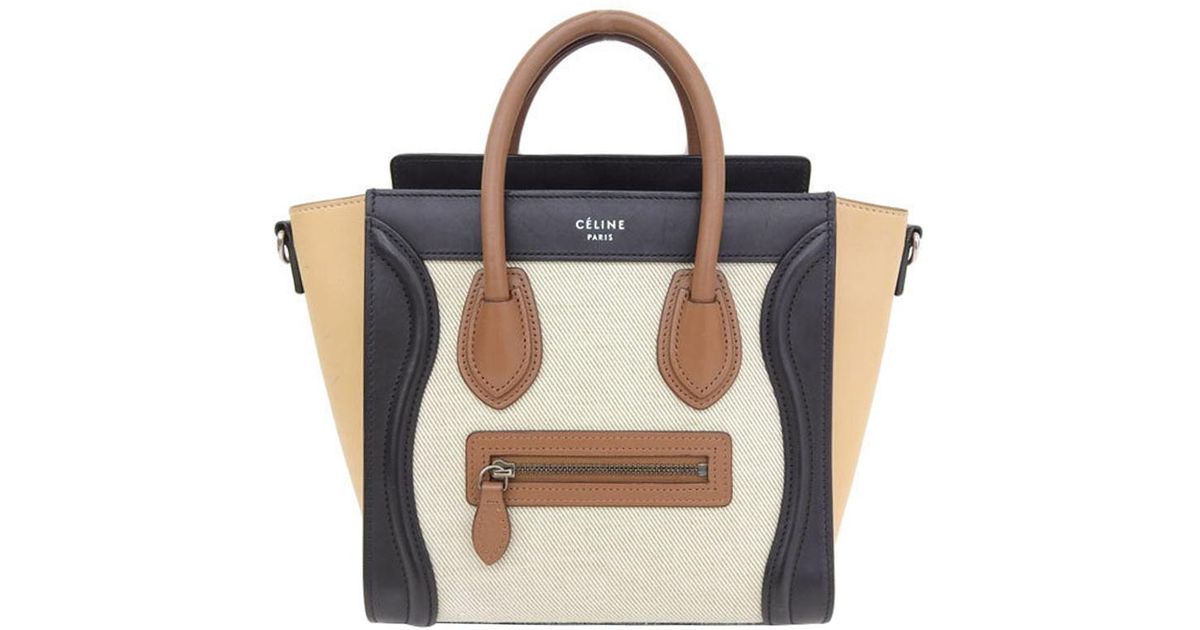 Canvas And Leather Nano Luggage Tote 