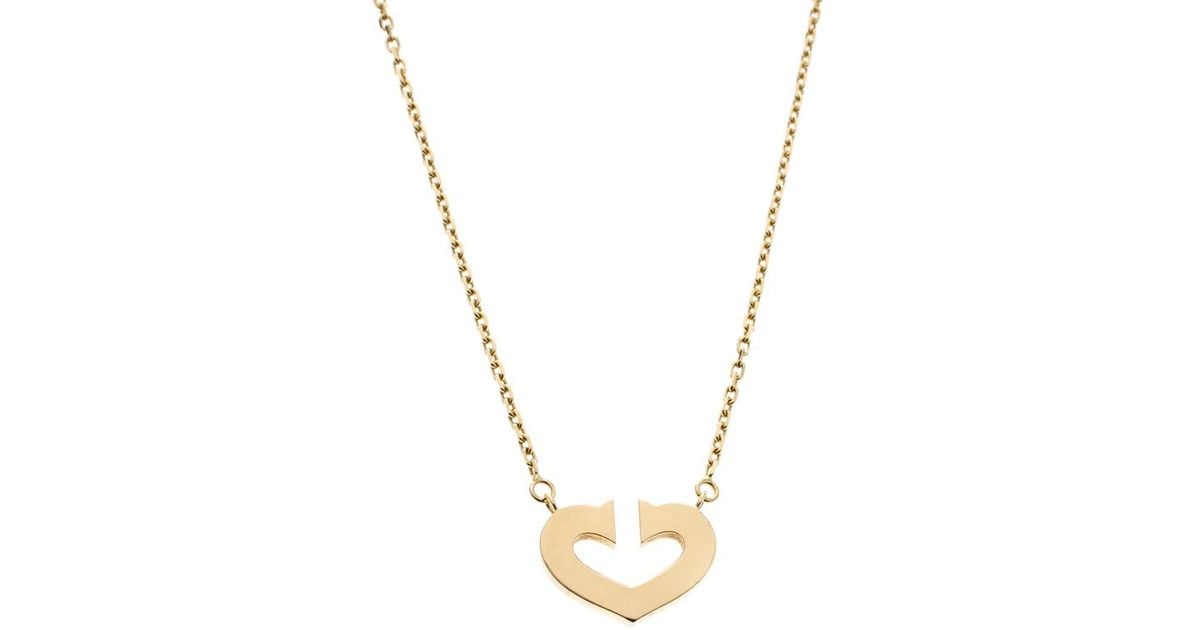 cartier yellow gold heart necklace