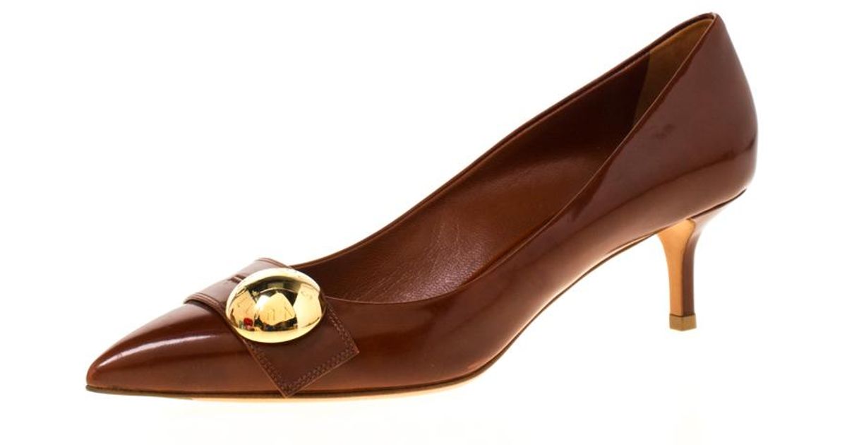 Louis Vuitton Brown Leather Pointed Toe Pumps Size 38 - Lyst