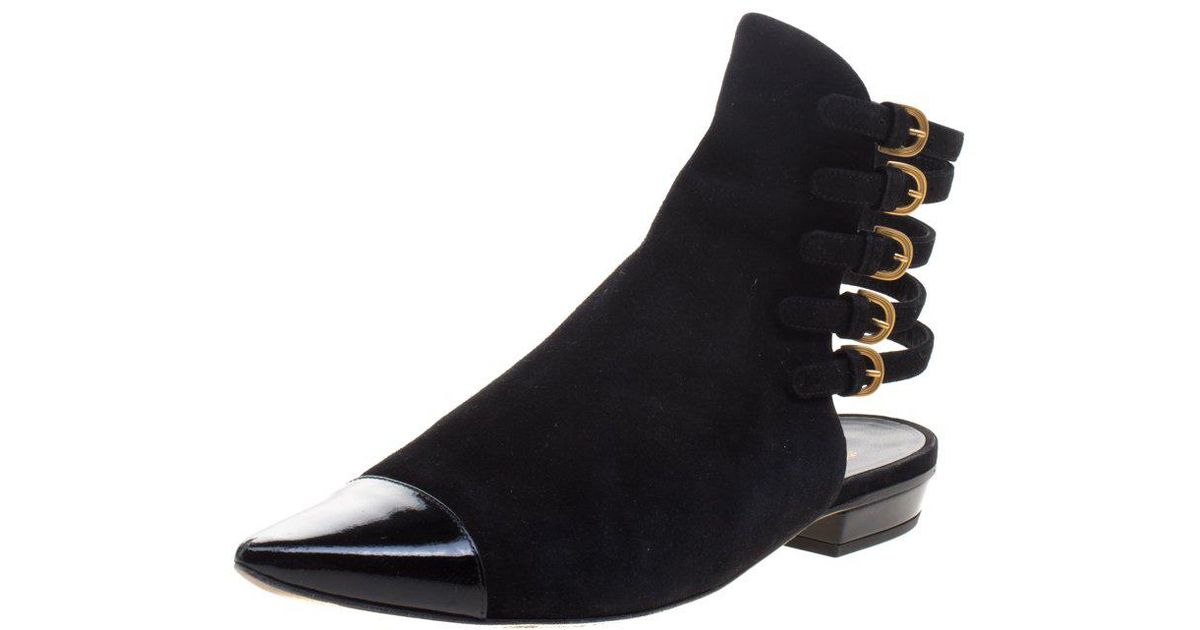 chanel flat ankle boots