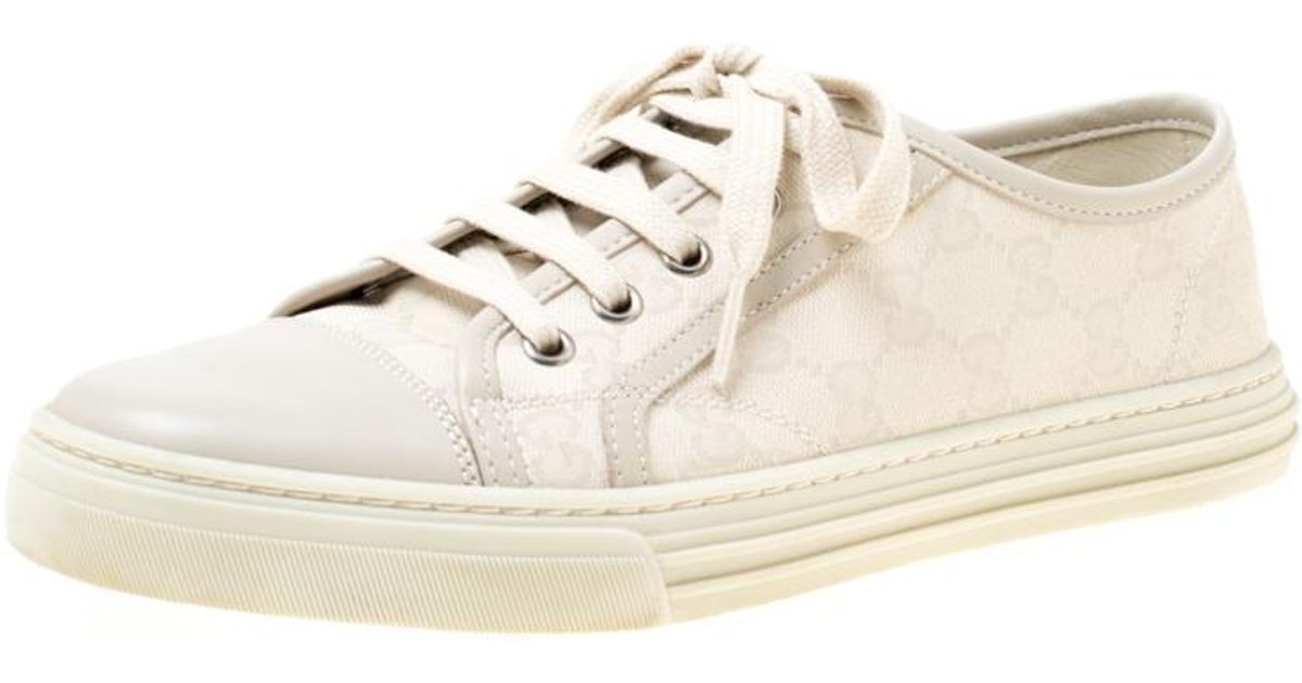 gucci white canvas shoes