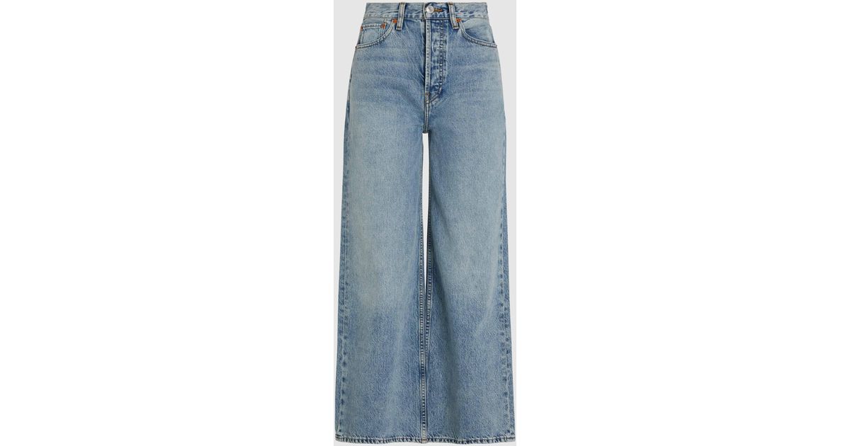 RE/DONE Denim 60s Extreme High-rise Wide Leg Jeans in Light Denim (Blue ...