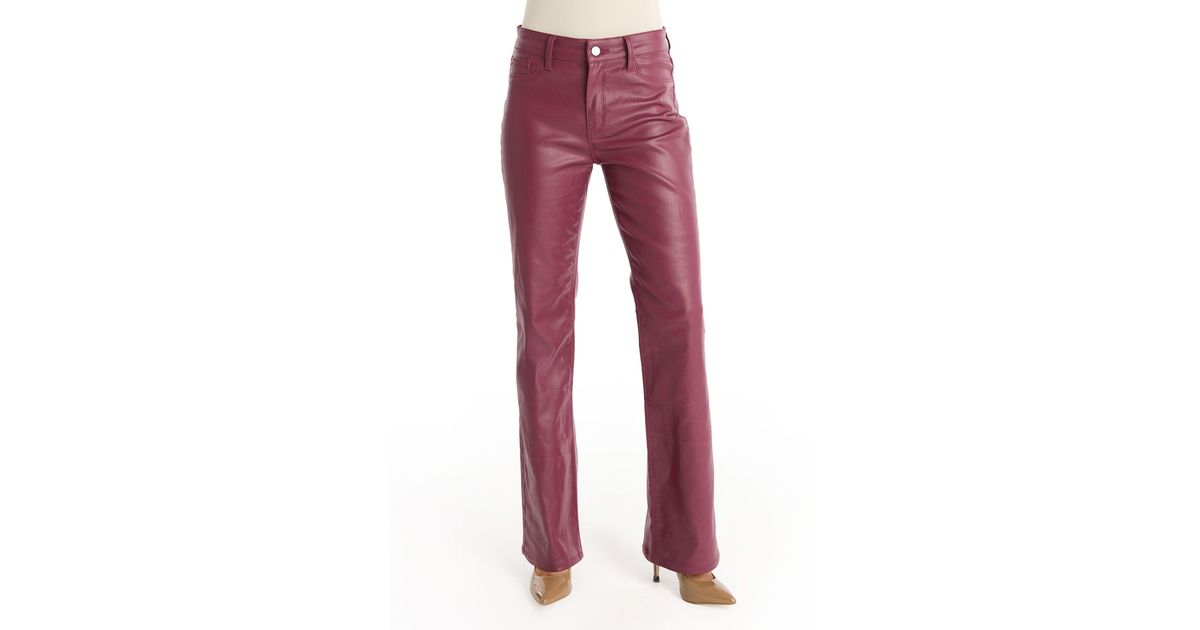 The Noli Shop Aria Coated Flare Jean in Red | Lyst