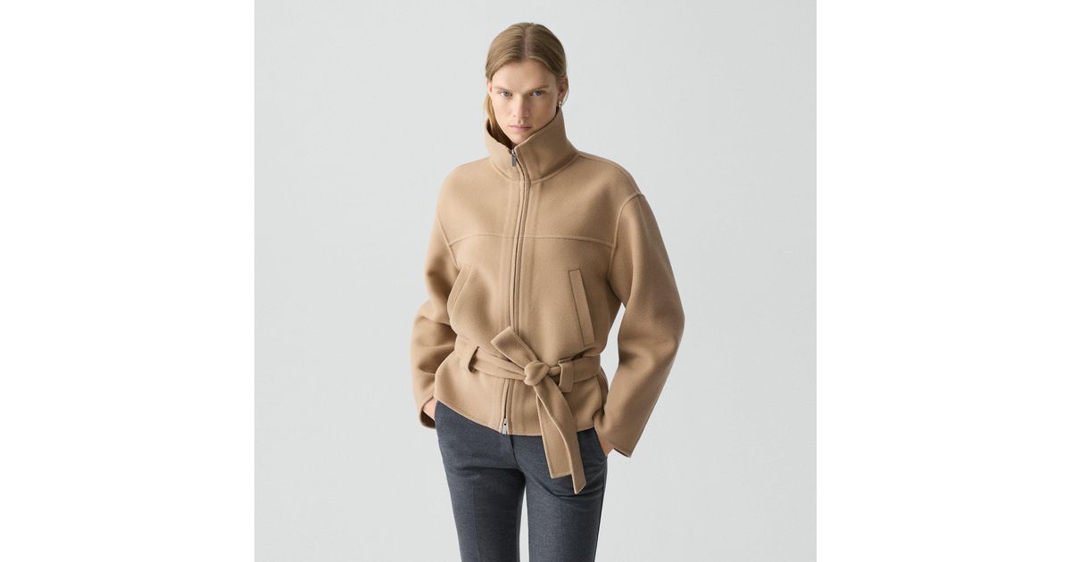 Cropped Anorak Jacket Theory Women's Natural Cropped Anorak Jacket