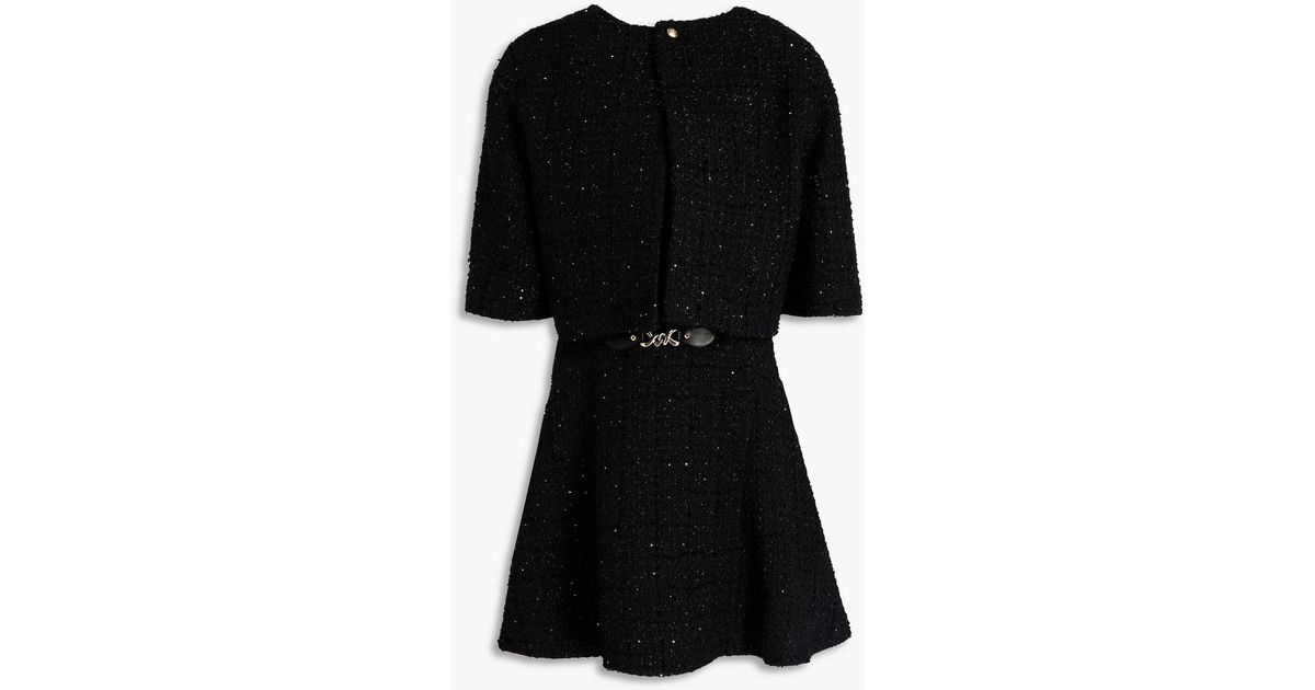 Maje Sequin embellished Metallic Tweed Mini Dress In Black Lyst UK maje-sequin-embellished-metallic-tweed-mini-dress-in-black-lyst-uk
