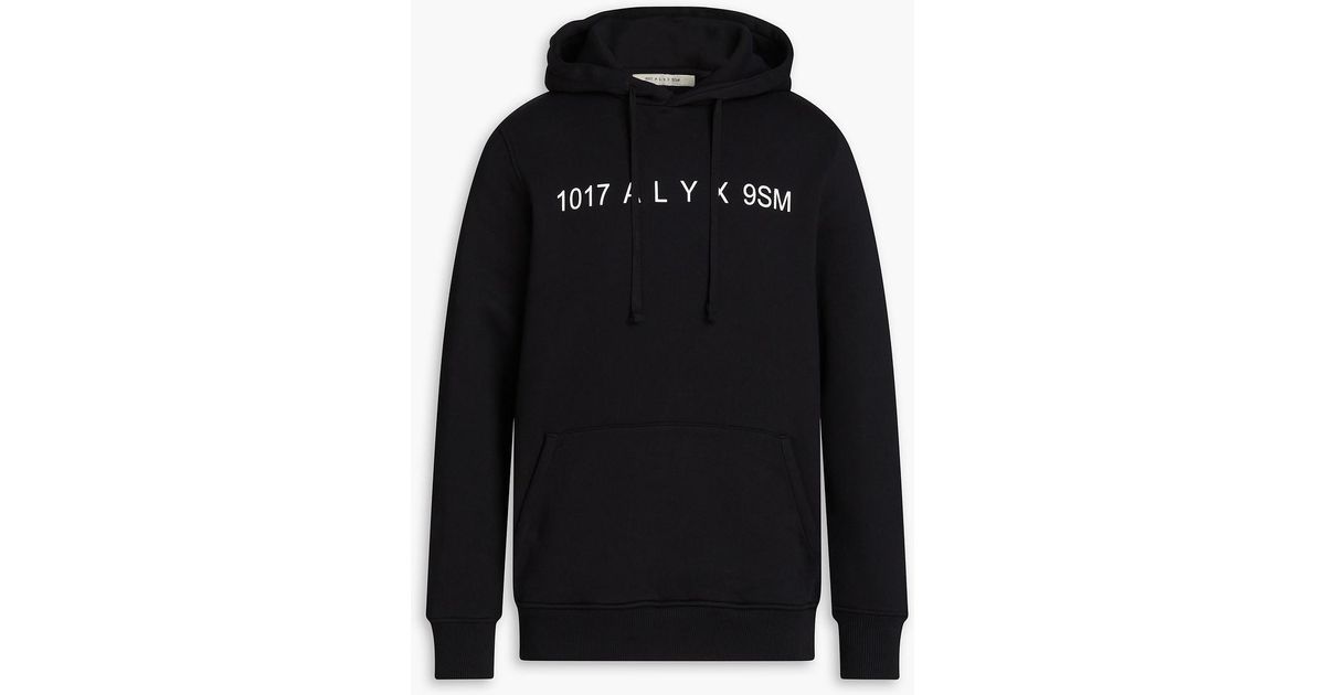 1017 ALYX 9SM Logo-print Cotton-blend Fleece Hoodie in Black for Men | Lyst