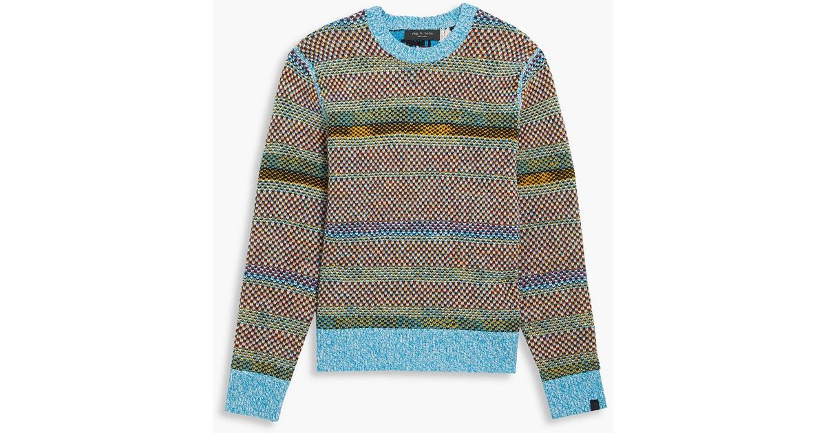 Rag & Bone Birdseye Reversible Jacquard-knit Wool Sweater in Green for ...
