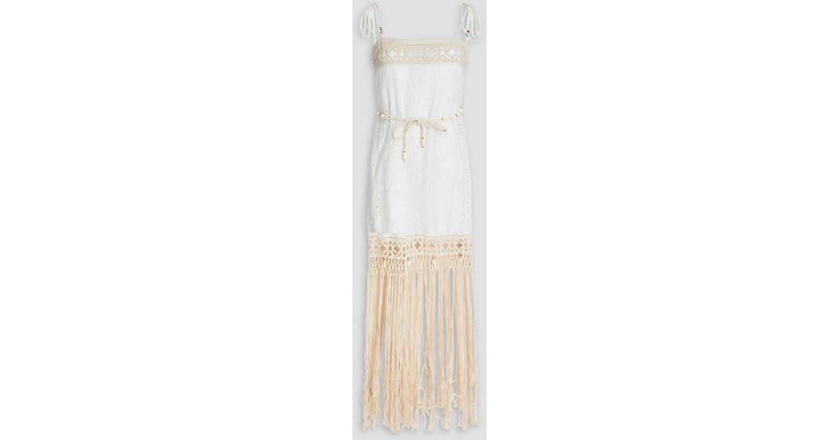 【ZIMMERMANN】fringed broderie anglaise cotton ドレス Zimmermann Pink Broderie Anglaise Cotton Corsair Tiered