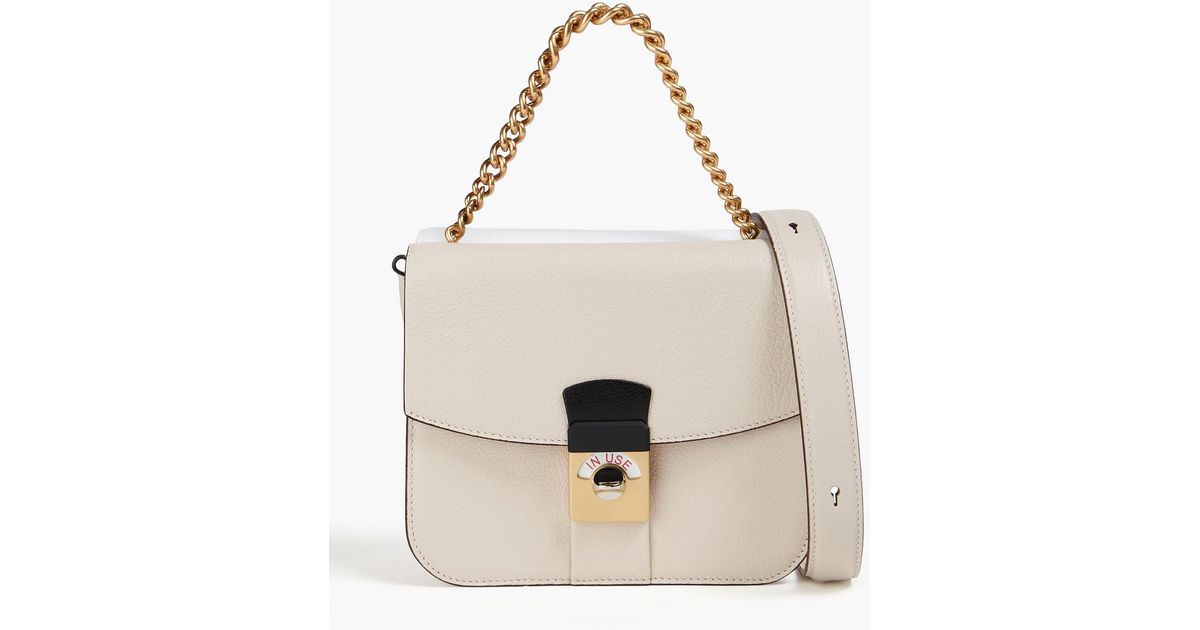 Maison Margiela Women Two-Tone Leather And Cotton New Lock Square Handbag