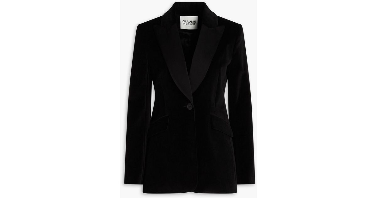Claudie Pierlot Velours Velvet Blazer in Black | Lyst UK