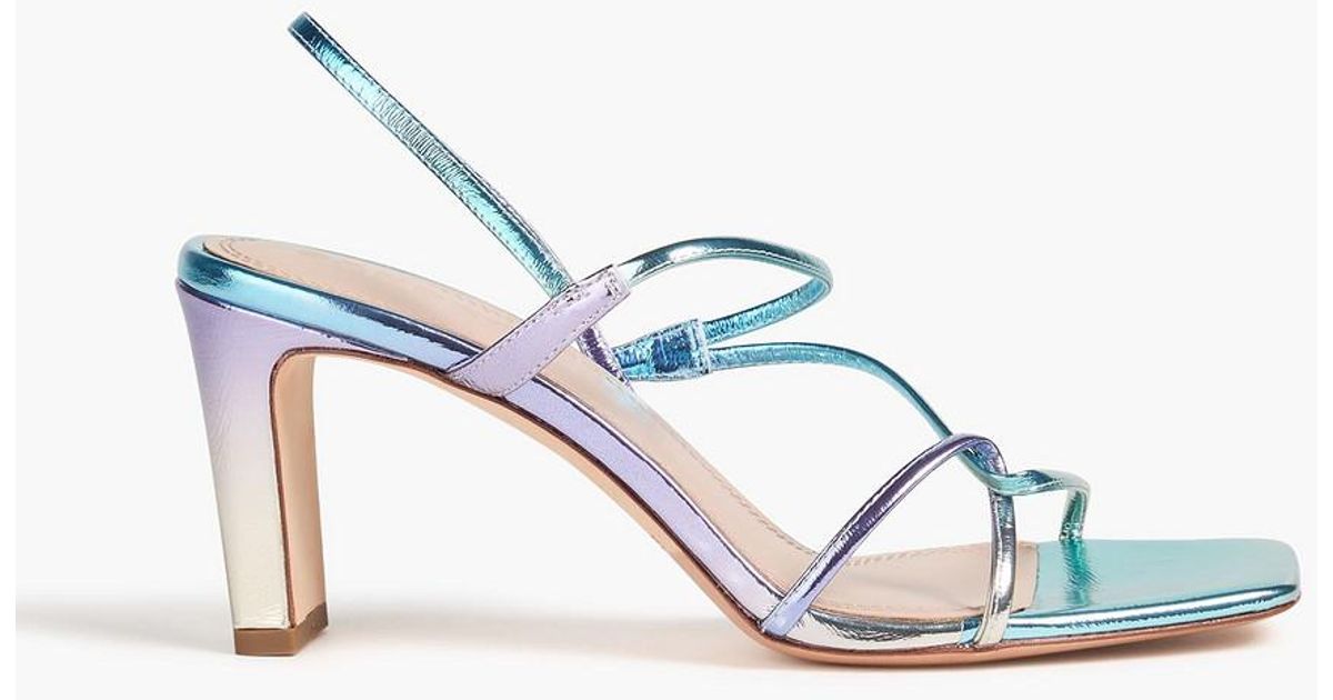 Shoes High Heels Sandaletten Bunt Sandro Metallic Leather Sandals