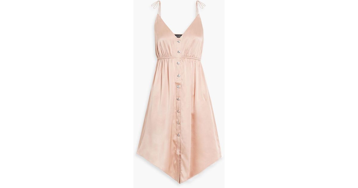 retroféte Diane Embellished Stretch-silk Satin Mini Dress in Pink | Lyst