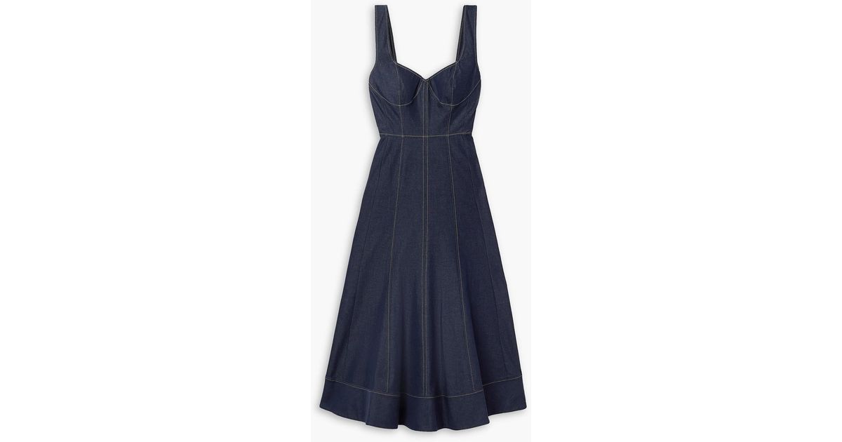 ワンピース Jason Wu Denim Midi Dress Jason Wu Sleeveless Embroidered Denim Midi Dress | Neiman Marcus
