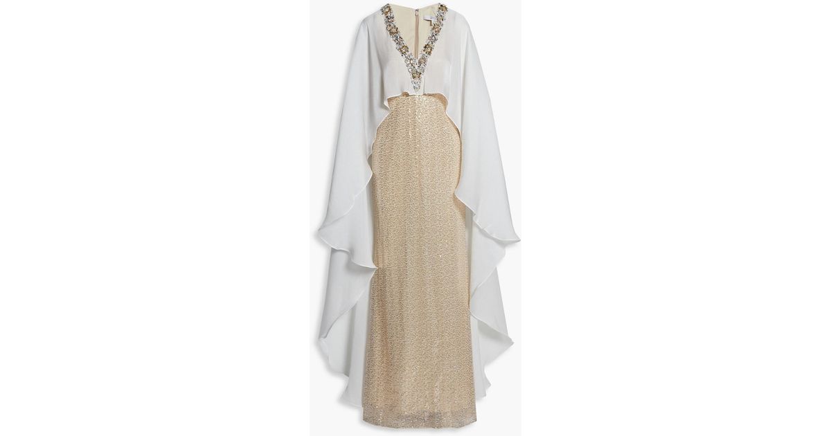 Sequined Tulle And Georgette Gown 